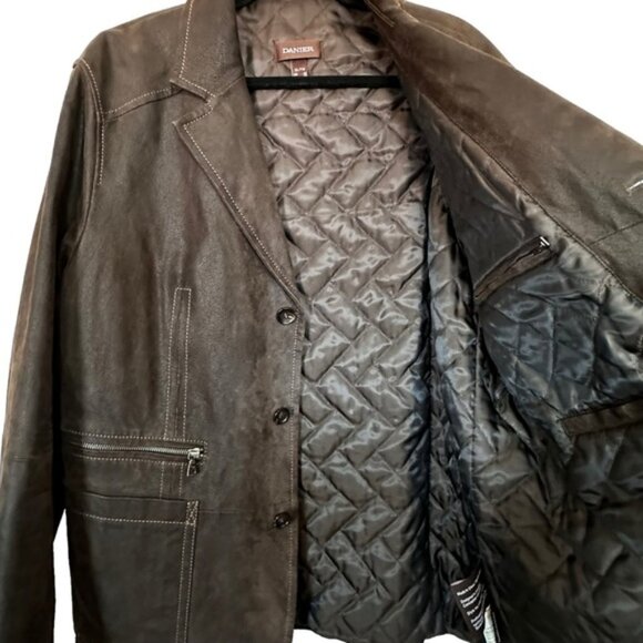 Oversized Danier Boyfriend Vintage Brown Suede Leather Coat Jacket - Picture 6 of 13